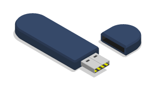 USB stick, physical key used in multi-factor verification 