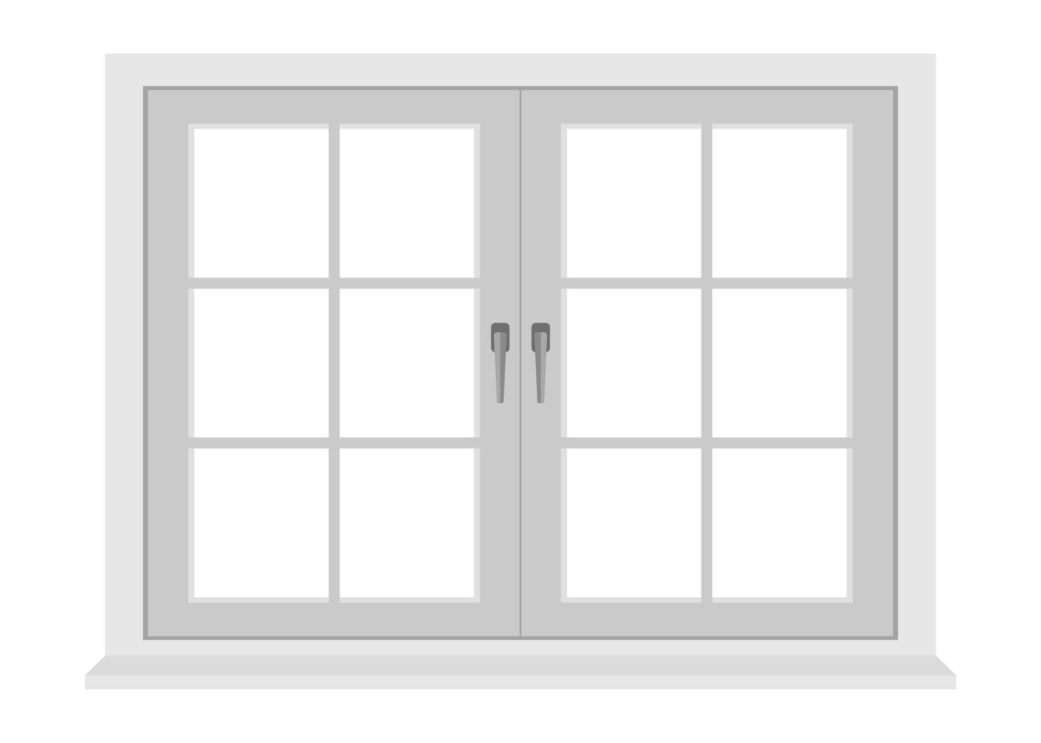 White window frame isolated on white background