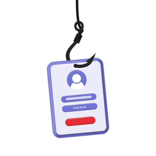 Phishing, hacking account, identity theft - isolated flat vector illustration.